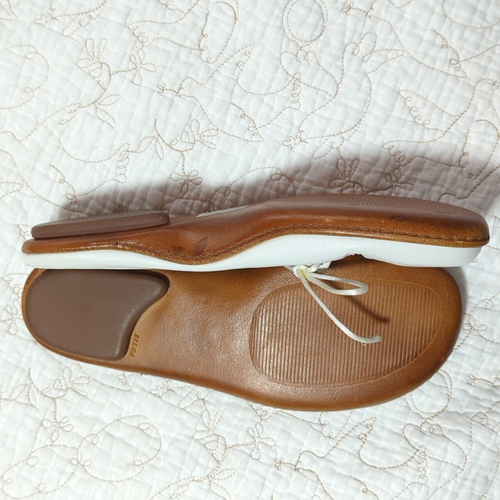 White Leather Slipper Shoes Made in Italy. White Size 39 EUR, US 8. - Picture 6 of 8